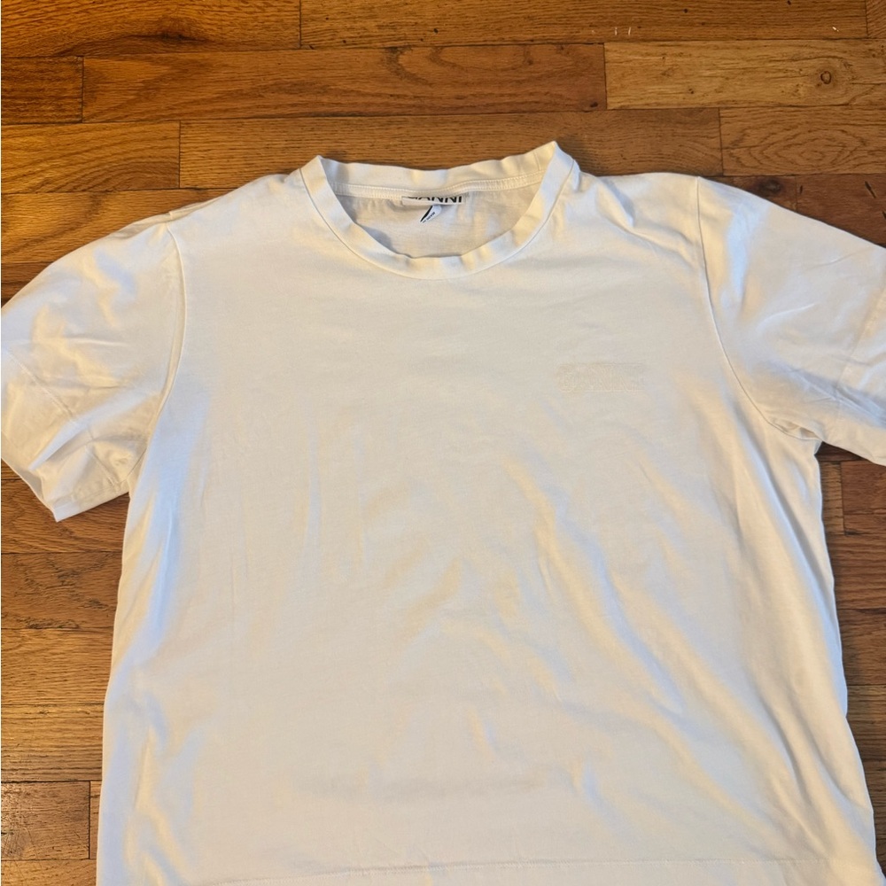 Ganni White Short Sleeve Tee
